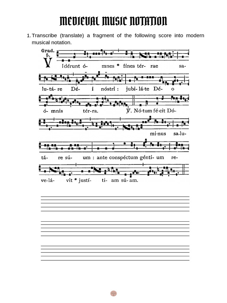 Medieval Music Notation PDF