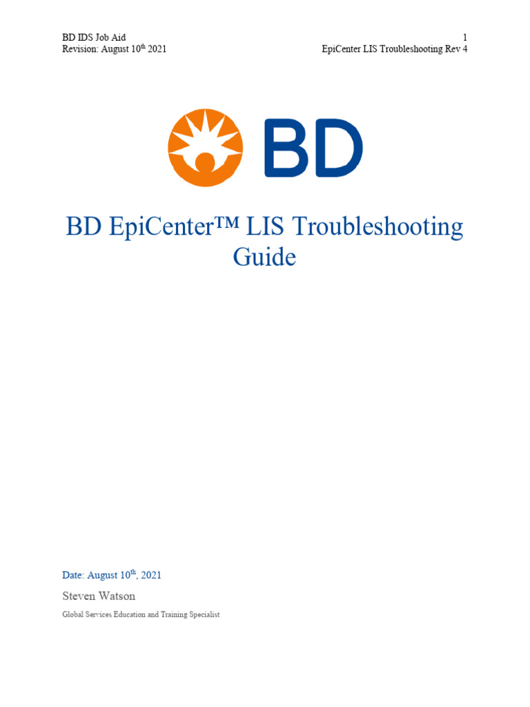 Epi LIS Troubleshooting Guide Rev 4 | PDF