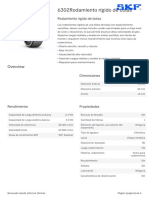 SKF 6302rodamiento Rígido de Bolas Specification