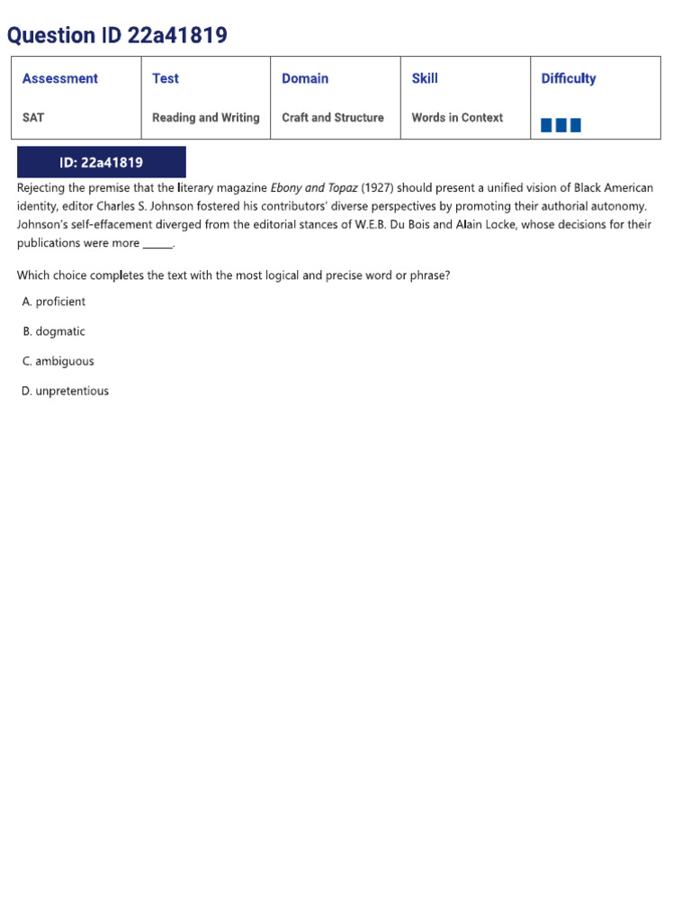 Sat Reading Writing Qs Craft and Structure | PDF