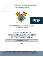 Equip. de Planta Procesadora de Lacteos Municipio Batallas: Gobierno Autónomo Municipal de Batallas Provincia Los Andes