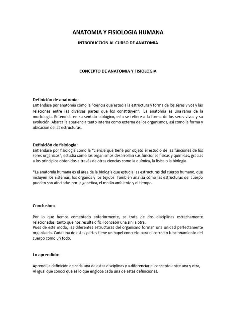 Anatomia Y Fisiologia Humana Pdf