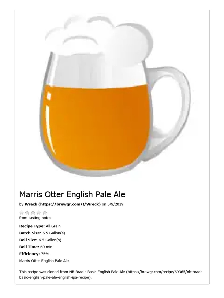 Marris Otter English Pale Ale Brewgr PDF Homebrewing Brewing