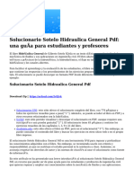 Solucionario Sotelo Hidraulica General PDF: Una Guãa para Estudiantes Y Profesores