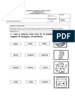 Evaluación Lenguaje, LETRA M y L