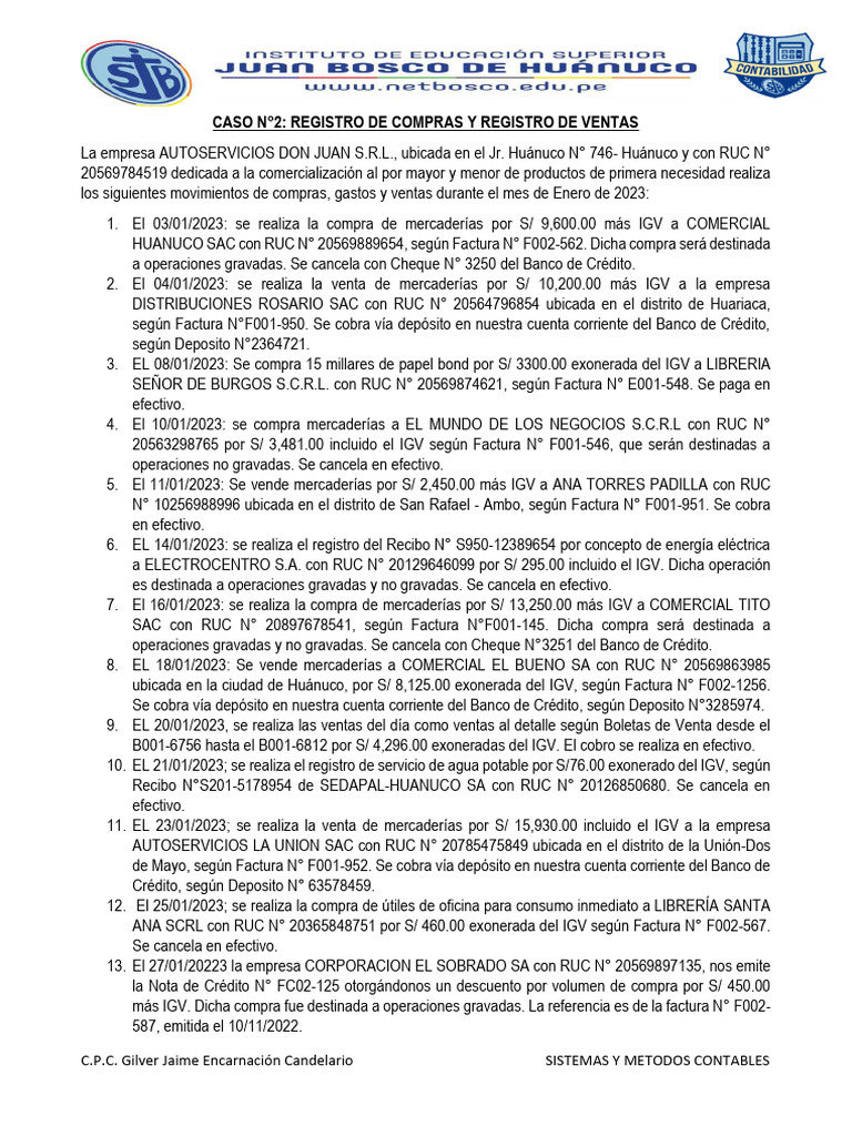 Registro Contable de Compras y Ventas | PDF | Bancos | Factura