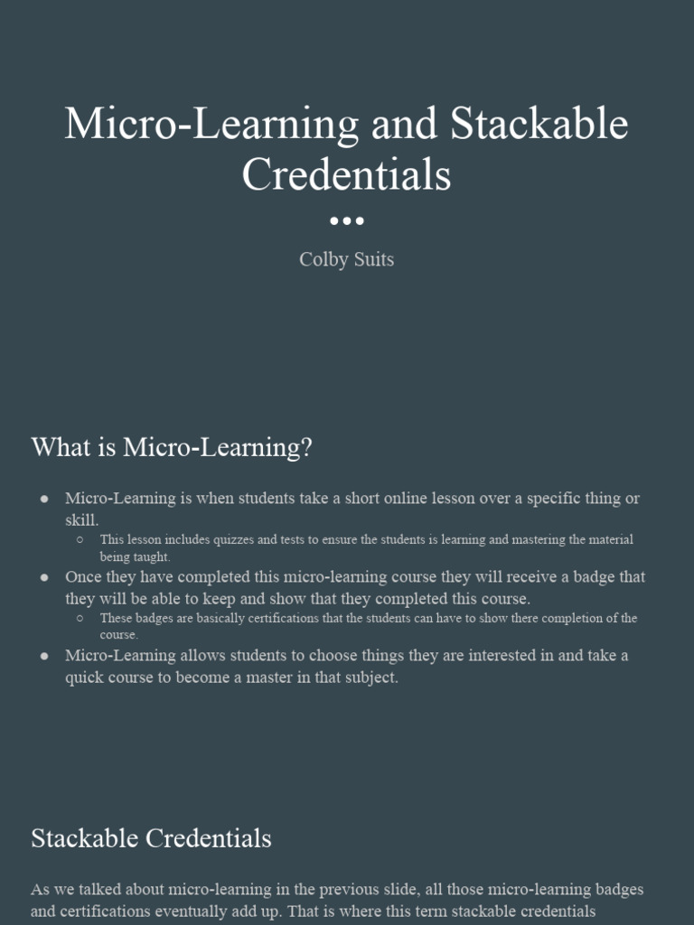 Are Micro Credentials Stackable? – ELRHOV