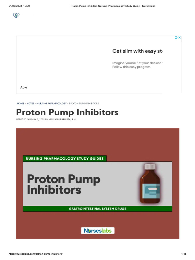 Proton Pump Inhibitors Nursing Pharmacology Study Guide Nurseslabs Pdf
