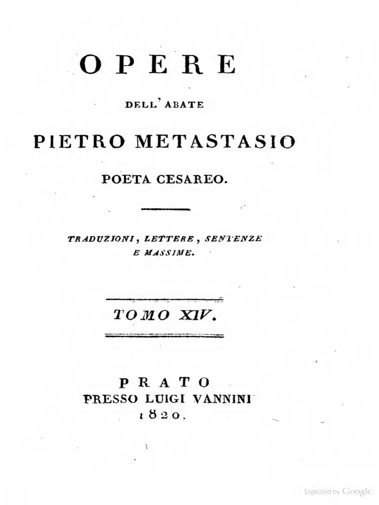 Pietro Metastasio Opere XIV PDF
