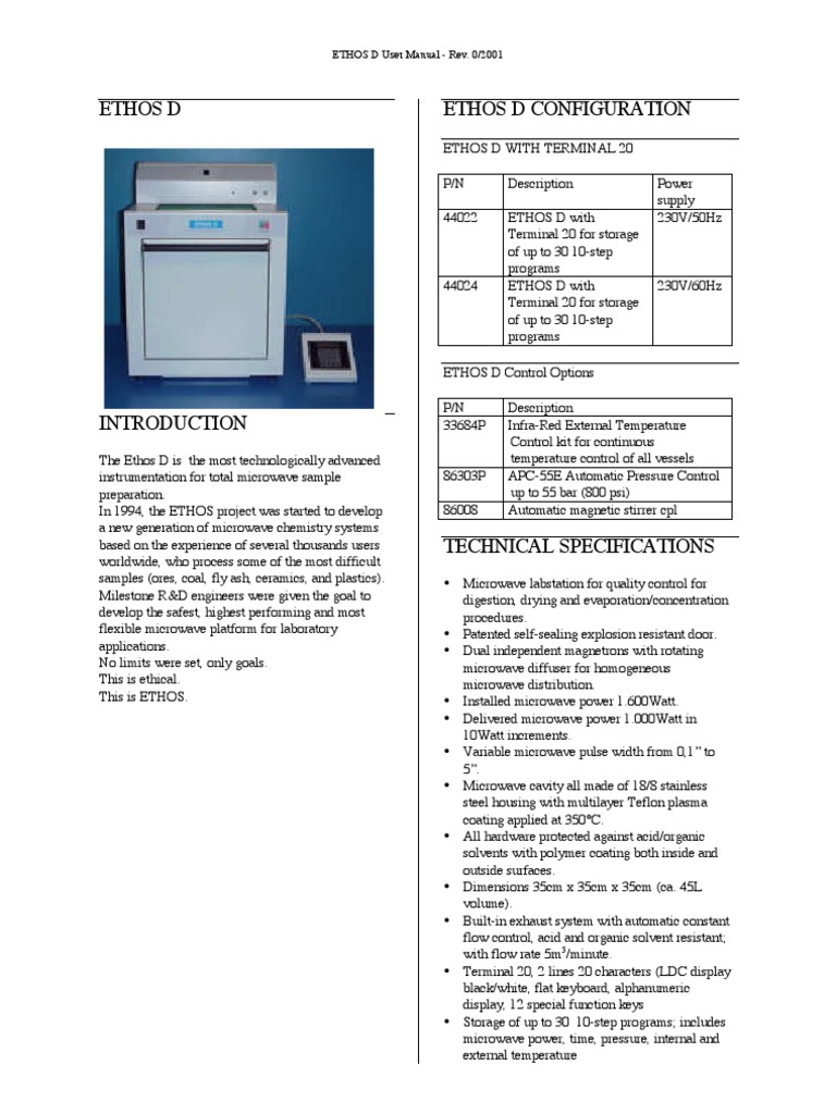 ETHOS D User Manual Overview | PDF | Electrical Connector | Door