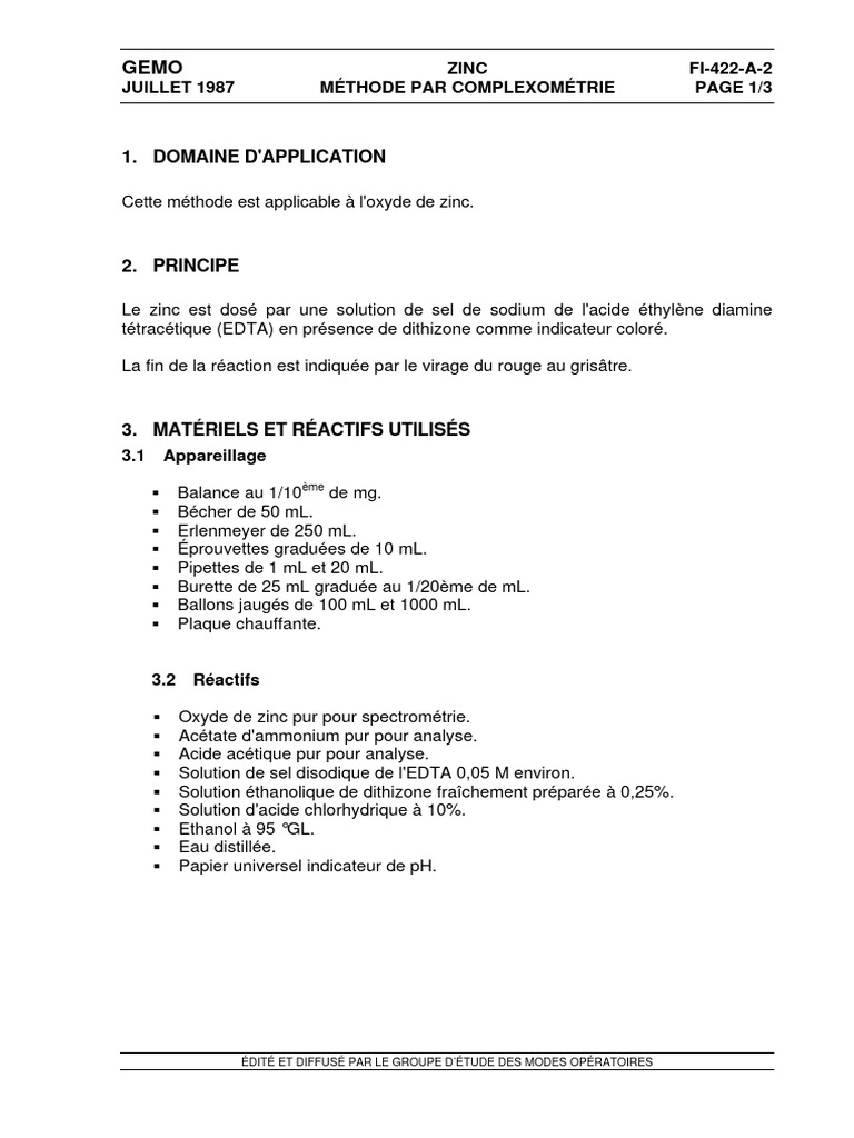 Dosage Du Zinc PDF