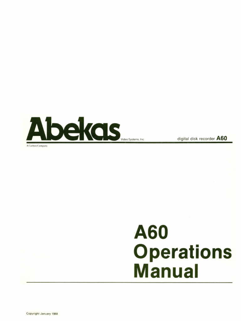Abekas a60 digital disk recorder operations manual mar88 pdf