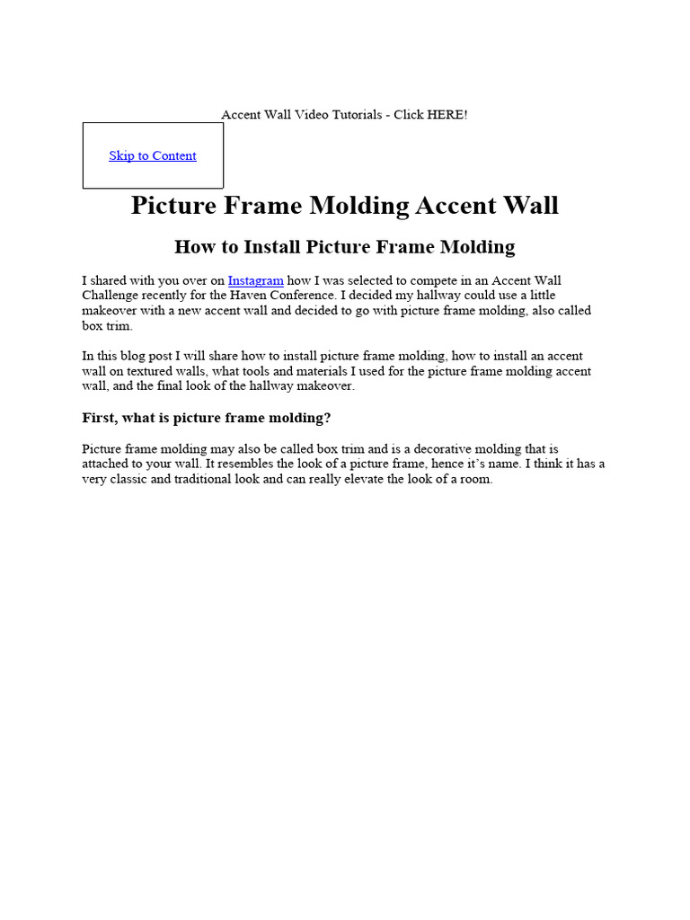 How To Make Wall Moulding Design For Rooms Accent Wall Video Tutorials