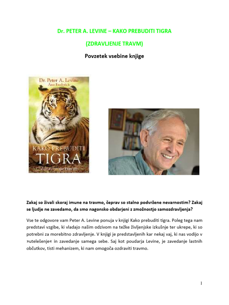 Kako Prebudi Tigra Peter A. Levin Obnova Knjige | PDF