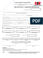 Solicitud de Cambio de Placa Unidades Registradas