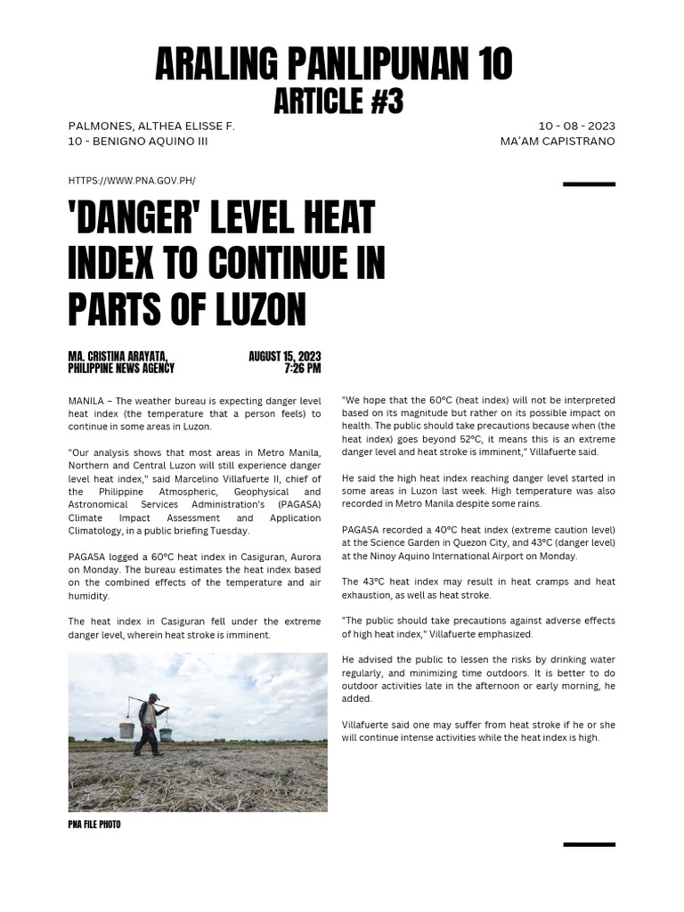Article About Heat Index (Tagalog) PDF