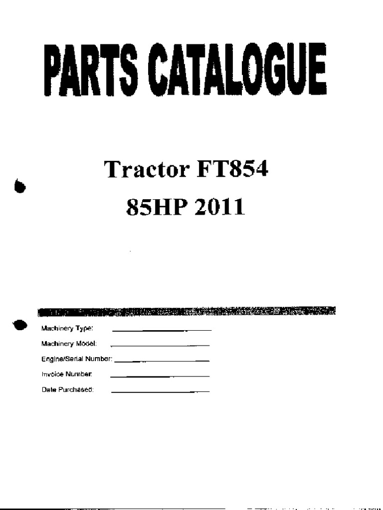 Foton FT854 Tractor Parts Manual PDF PDF