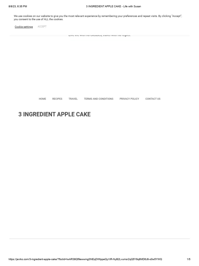 3 INGREDIENT APPLE CAKE Life with Susan PDF