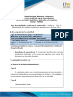 Guía de Actividades y Rúbrica de Evaluación - Unidad 1 - Fase 2 - Identificando Los Métodos Estadísticos Aplicados en La Red de Valor