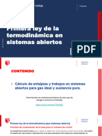 Sesión 7 Primera Ley de La Termodinámica en Sistemas Abiertos