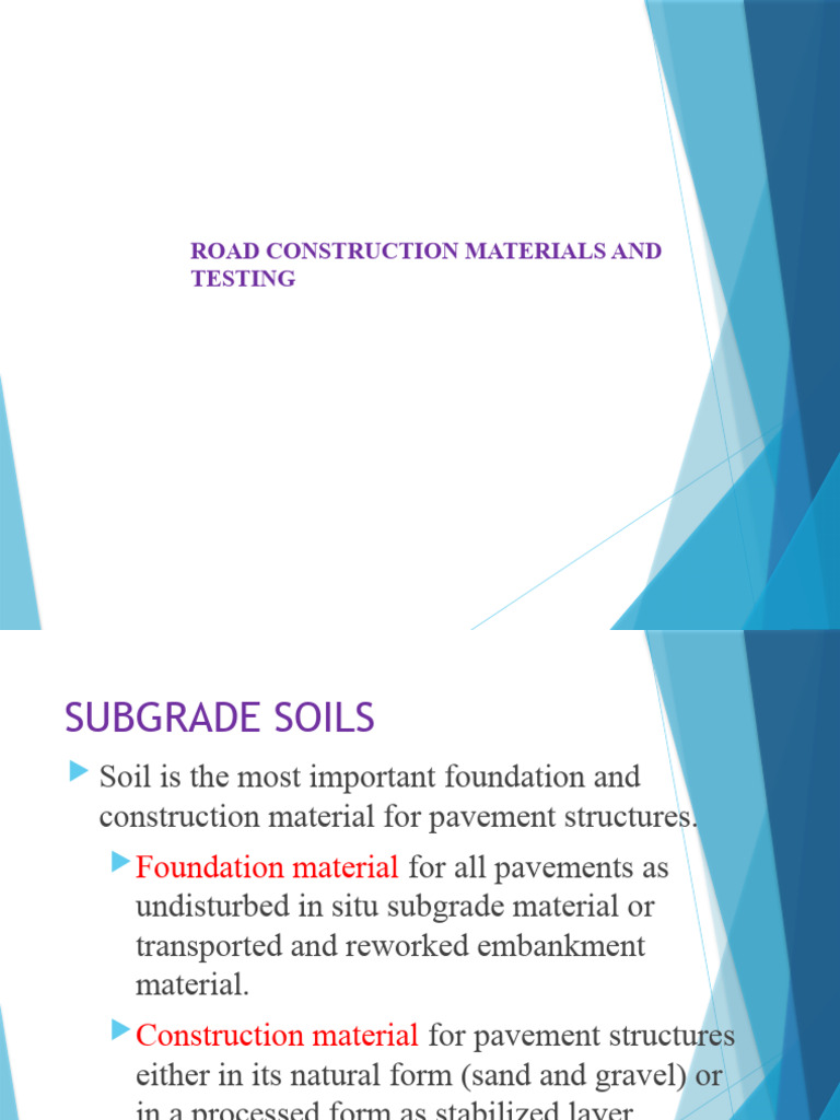 Road Construction Materials & Testing Guide | PDF | Concrete ...