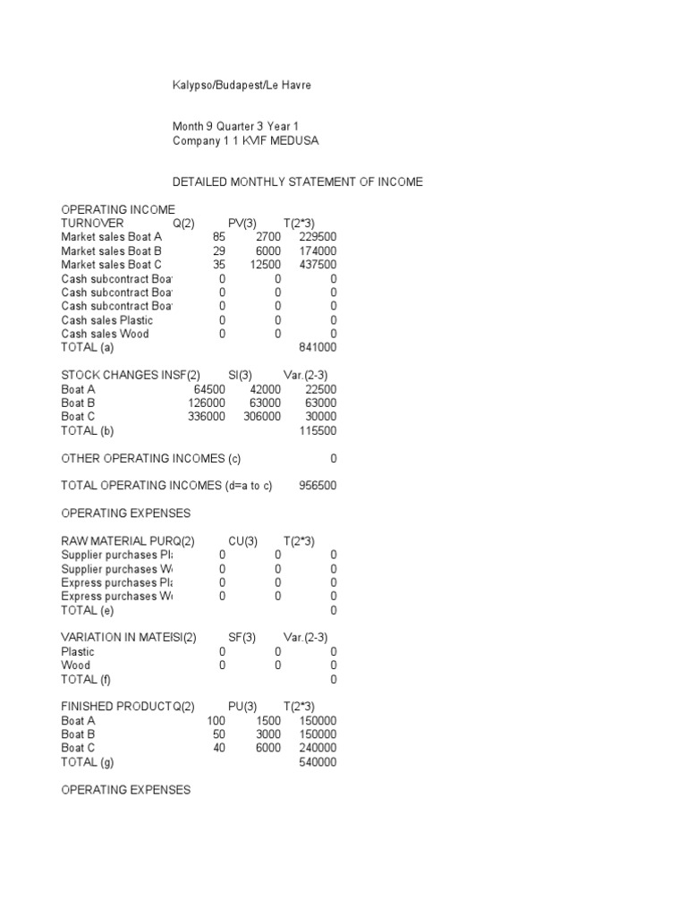 Monthly Statement | PDF | Depreciation | Expense