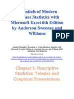 Solution Manual For Essentials of Modern Business Statistics With Microsoft Excel 6th Edition by Anderson Sweeney and Williams ISBN 1285867041 9781285867045