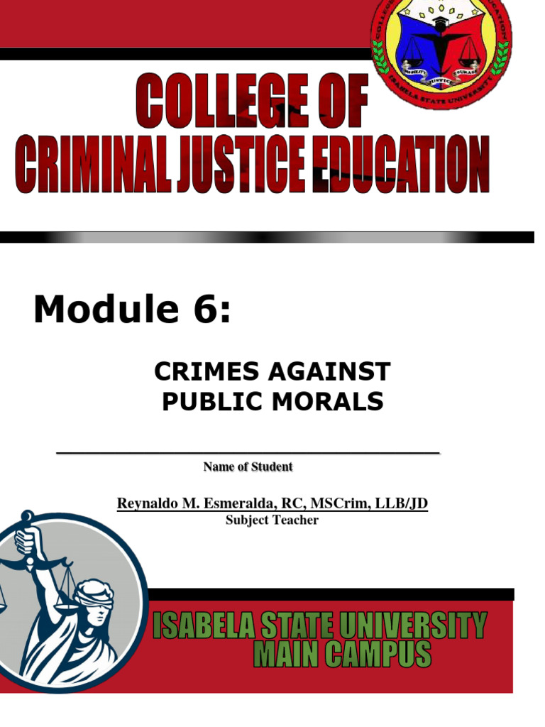Crimes Against Public Morals in the Philippines | PDF | Obscenity | Justice