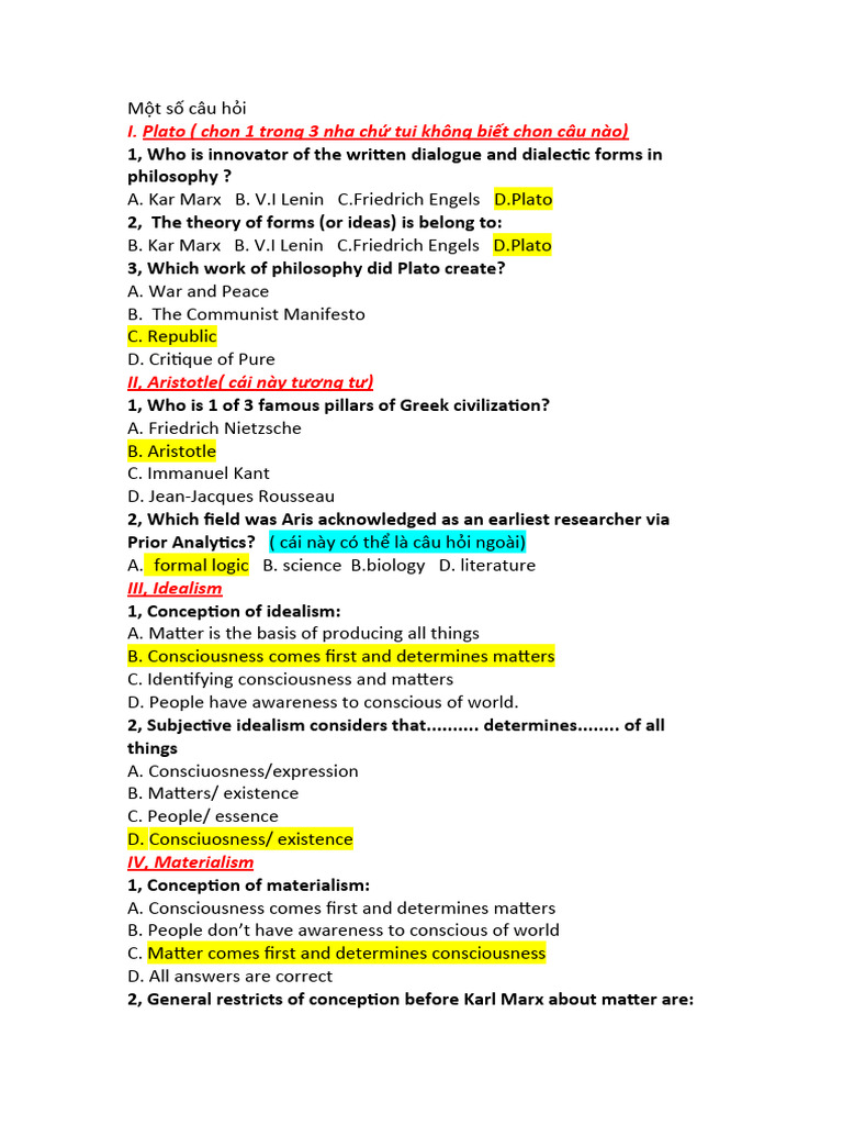 Questions | PDF | Philosophy