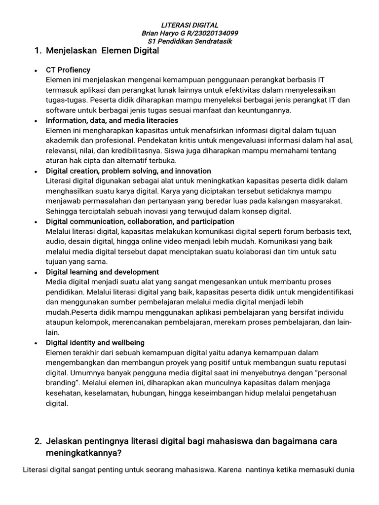Pentingnya Literasi Digital Untuk Mahasiswa Pdf