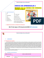 EXPERIENCIA DE APRENDIZAJE #2 - Del 15 de Mayo Al 16 de Junio.