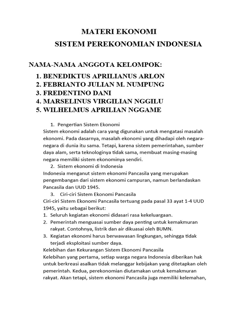 TUGAS KELOMPOK EKONOMI STIBA Ruteng | PDF
