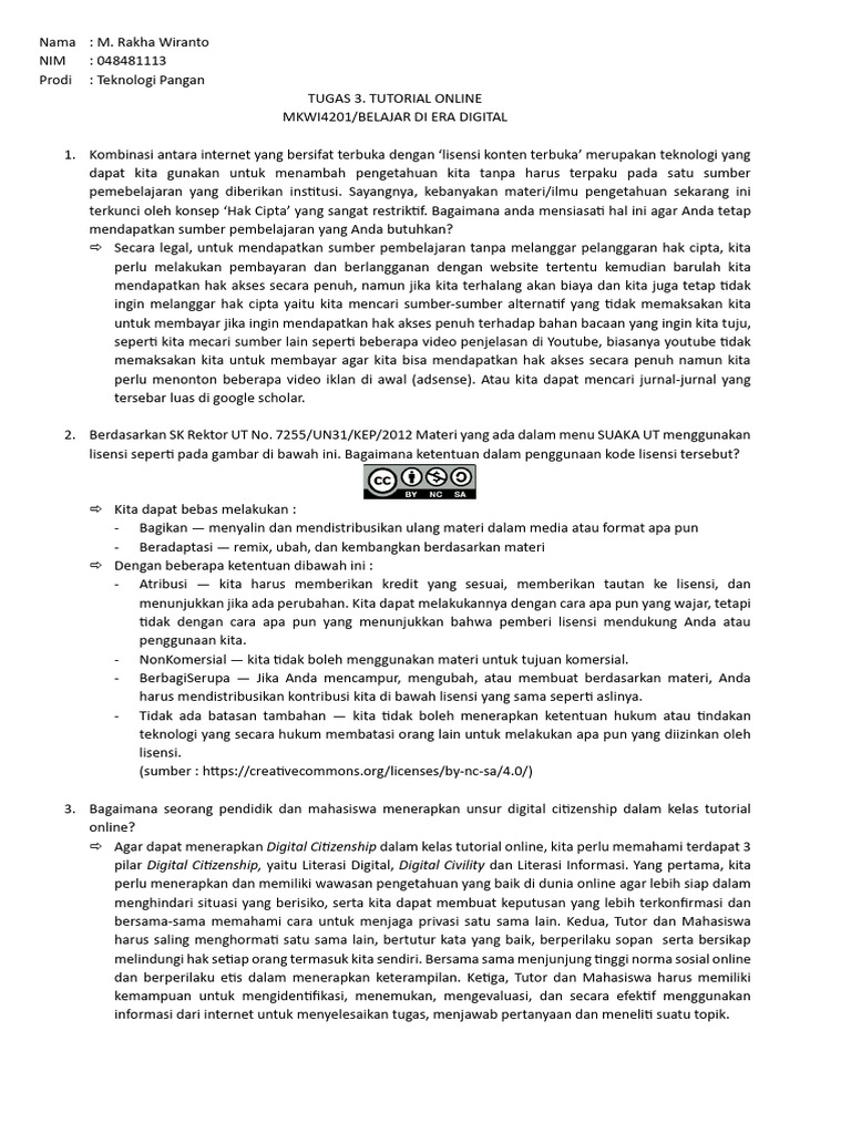 Tugas 3. MKWI4202 M. Rakha Wiranto | PDF