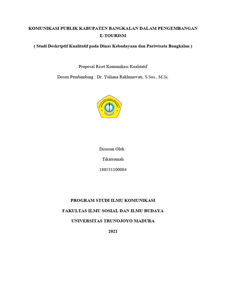Komunikasi Publik E-Tourism Bangkalan | PDF | Ilmu Sosial | Komputer