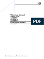 Volkswagen Workshop Manual (5-Speed Manual Gearbox 0CF) Edition 09-2020