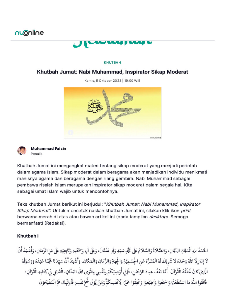 Sikap Moderat dalam Agama Islam | PDF | Agama & Spiritualitas