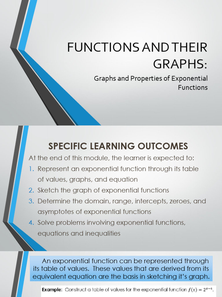Graphs and Properties of Exponential Functions Part 2 | PDF