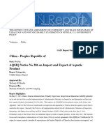 AQSIQ Notice No 286 on Import and Export of Aquatic Product _Beijing_China - Peoples Republic of_10-11-2011