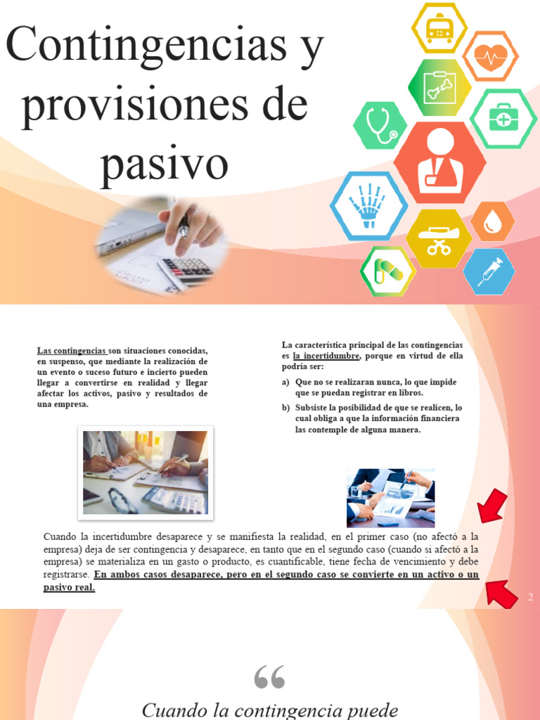 Provisiones de Pasivo Contingente | PDF | Contabilidad | Economias
