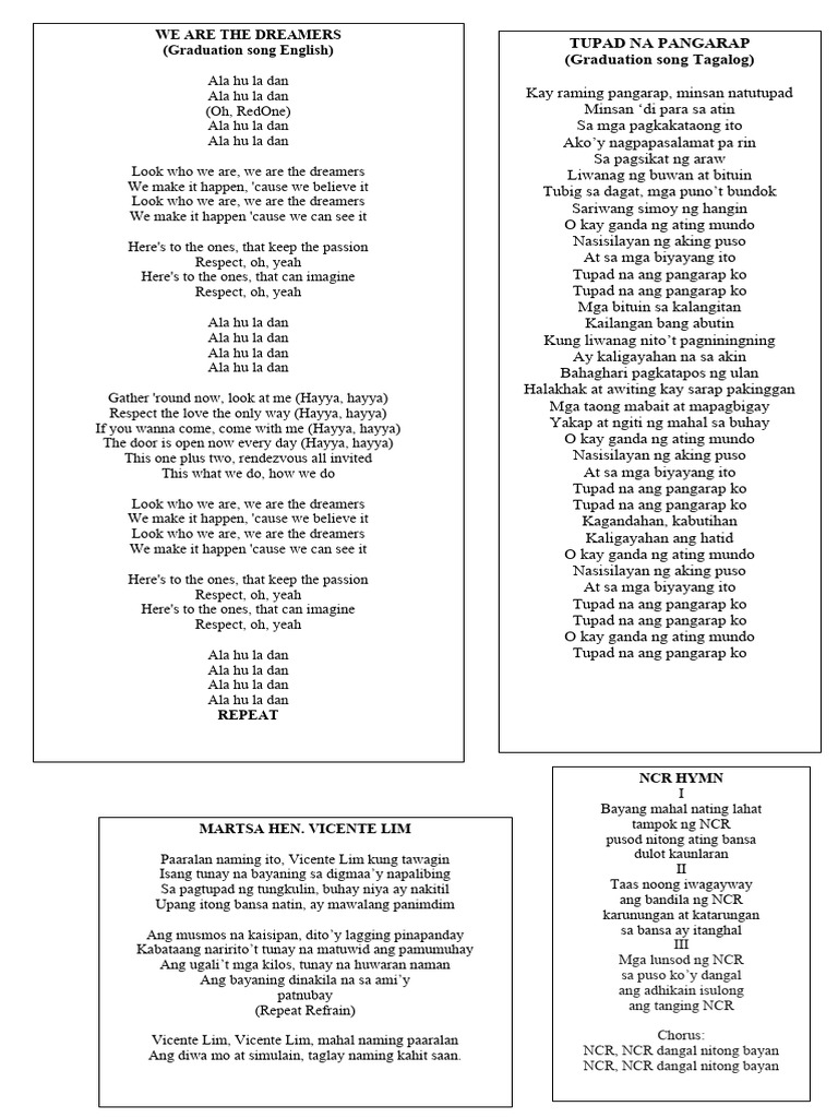 Graduations Songs Pdf