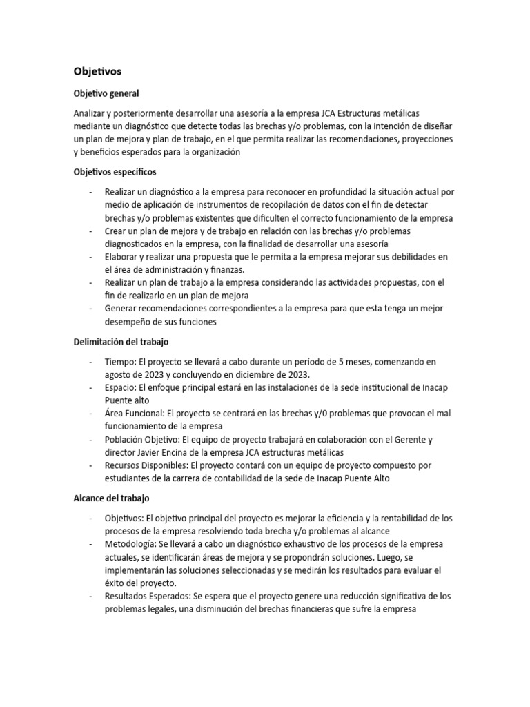Asesoría para Mejora en JCA Estructuras | PDF | Análisis FODA | Business