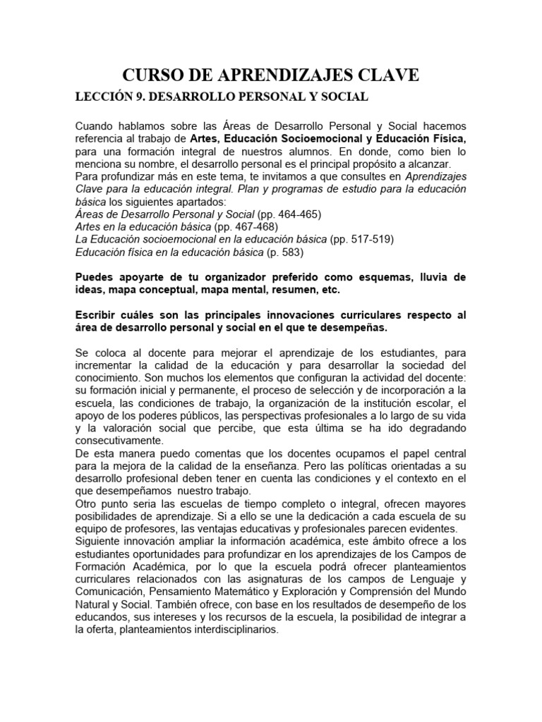 Desarrollo Personal y Social en Educación | PDF | Crecimiento personal ...