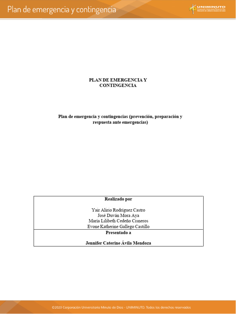 Plan de Emergencia Act 6 | PDF | Finanzas y dinero | Tecnología