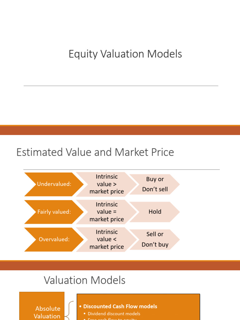 Equity Valuation Models Overview | PDF