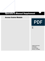 Operator's Manual Supplement: Access Control Module