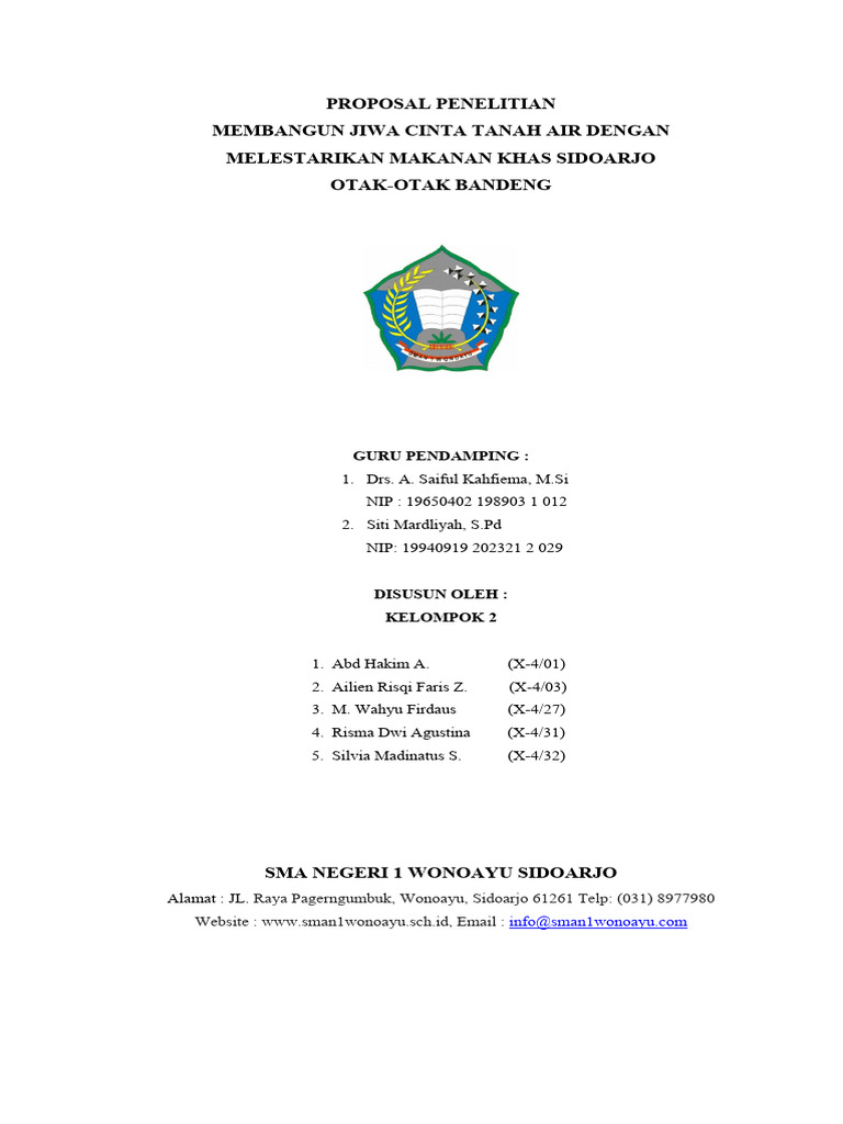 PROPOSAL KELOMPOK 2 (Revisi) | PDF