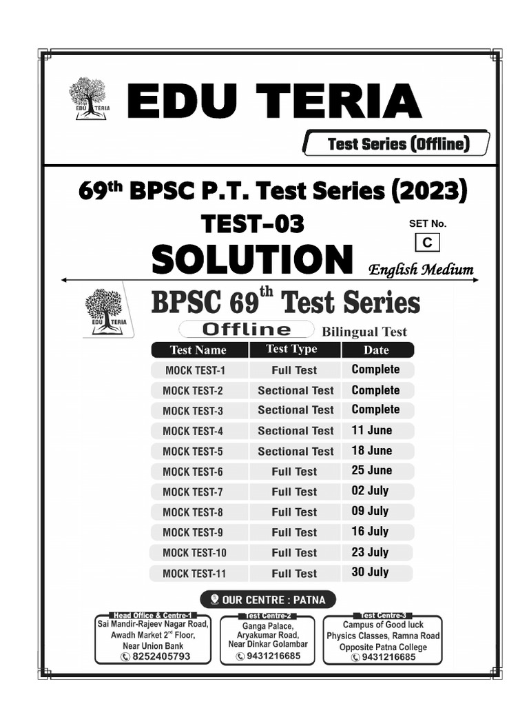 69th BPSC P.T. Test Series Solutions | PDF | Cost Of Living | Planets