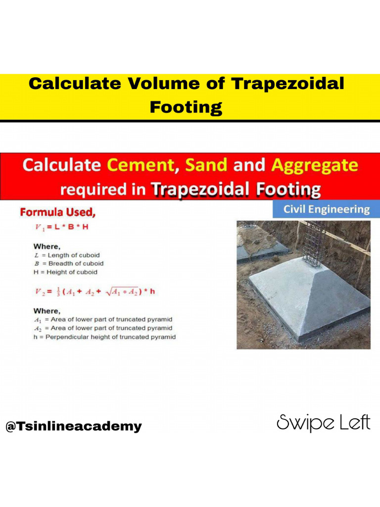 Calculate Volume of Trapezoidal Footing PDF
