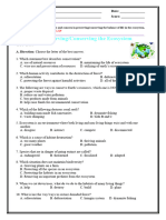 LS2 Science Worksheets (Preserved-Conserved Ecosystem)