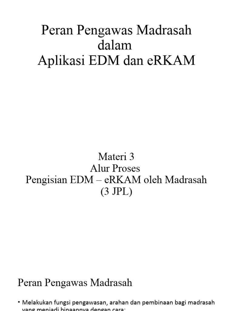 Pengawasan Madrasah: EDM & eRKAM | PDF